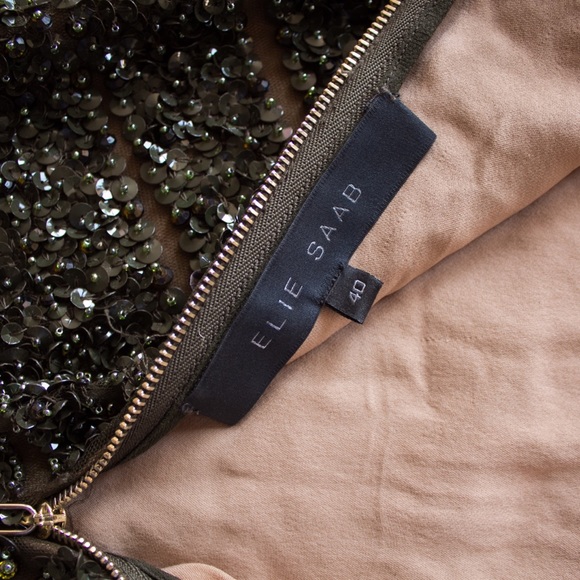 $14175 Elie Saab Palm Leaf Embellished Gown - Picture 7 of 8